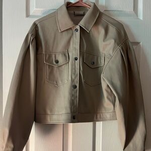 Tahari Faux Leather Bomber